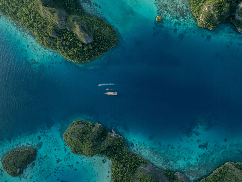 Sequoia aerial shot cruising indonesia