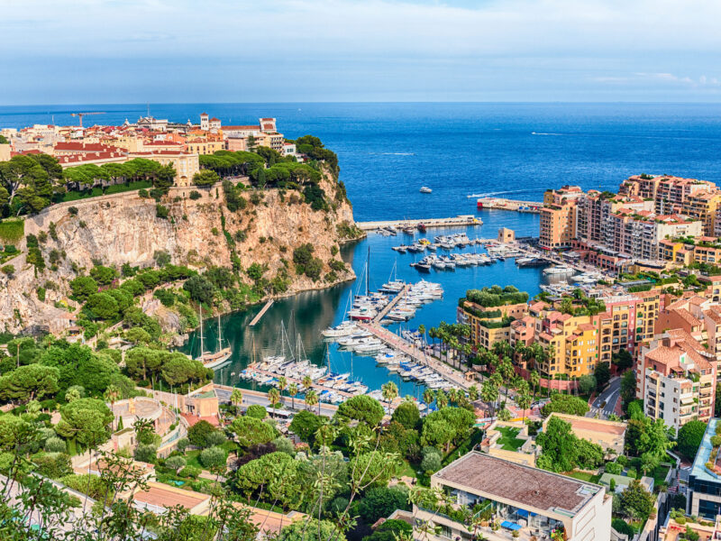 Panoramic,View,Of,Monaco,City,And,The,Port,Of,Fontvieille,