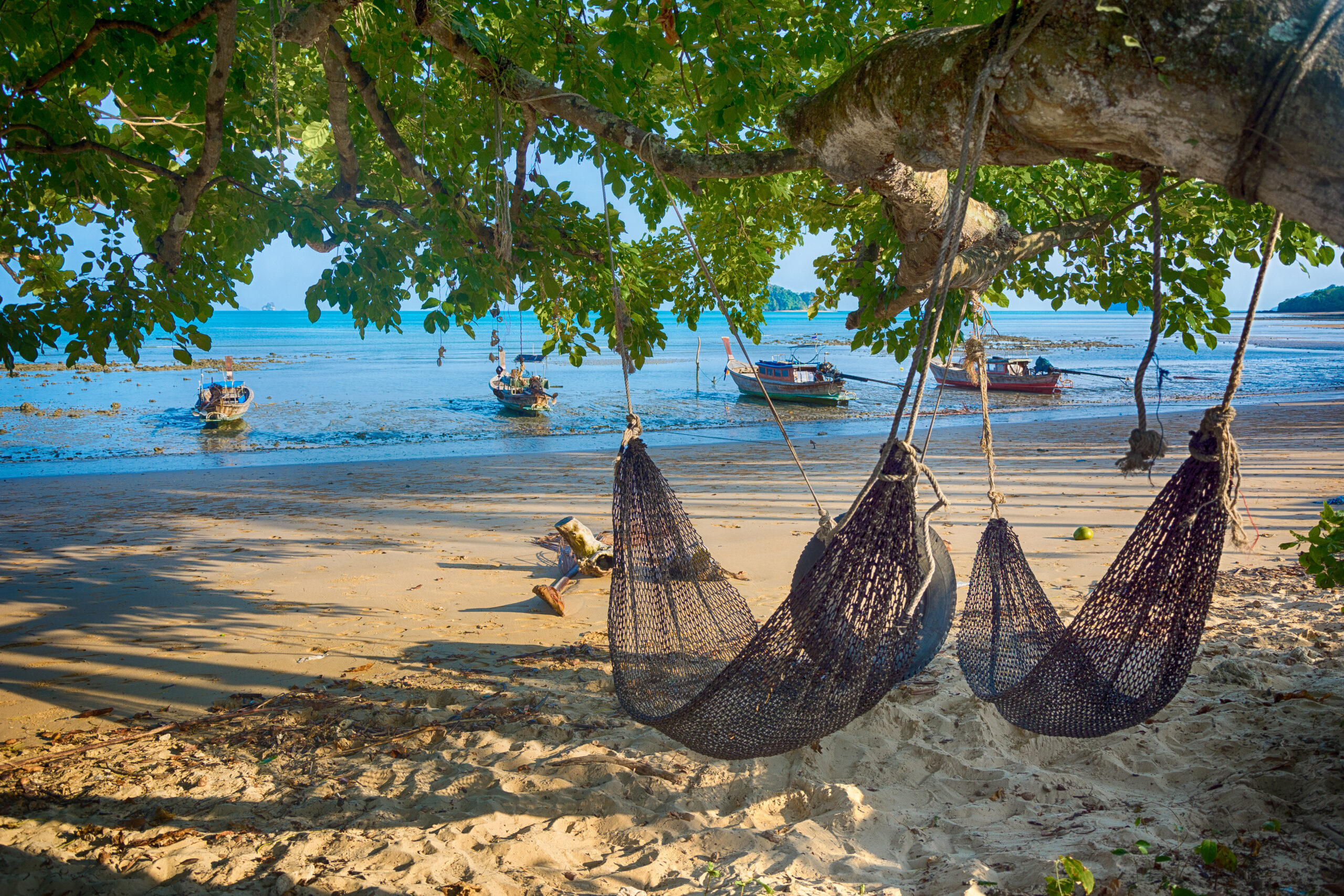 Thailand yacht charter luxury hammock relaxing on Koh Yao Noi