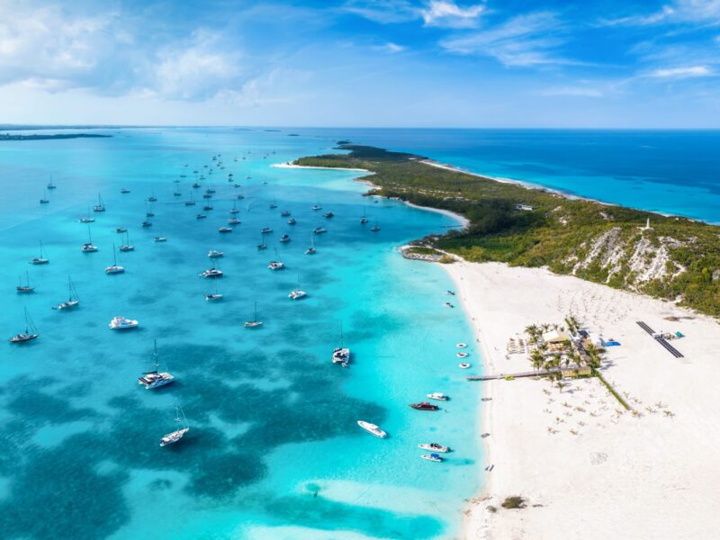 Aerial,View,Of,The,Beautiful,Coconut,Beach,At,Stocking,Island,