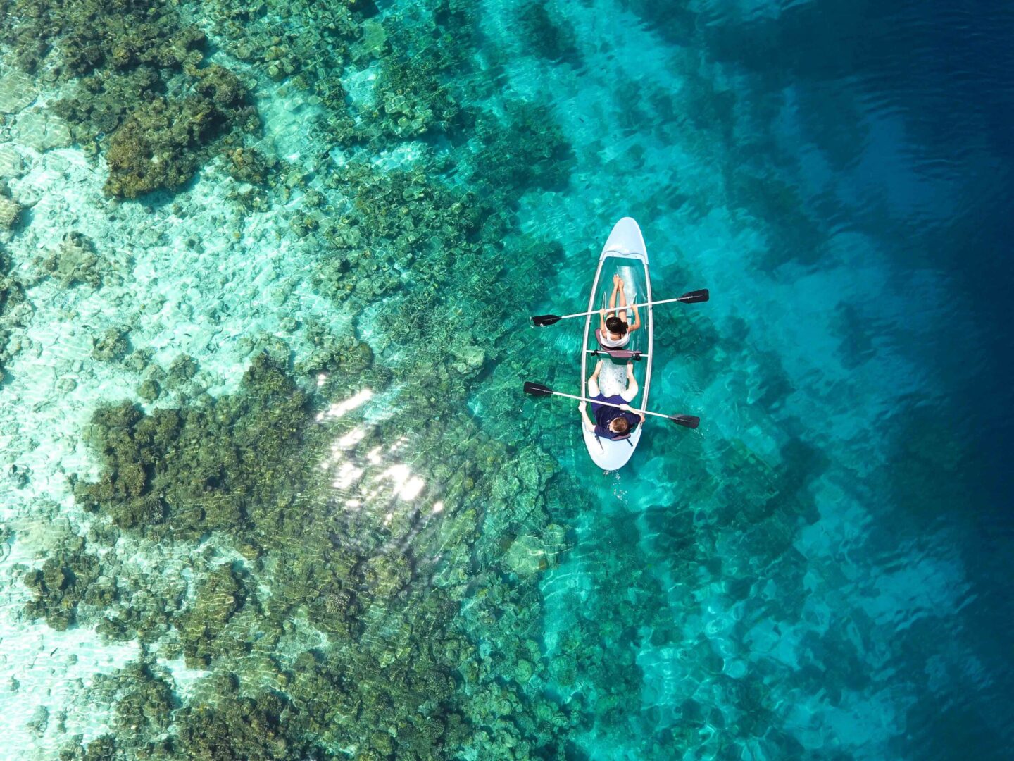 Kayak aerial shot lifestyle water toys