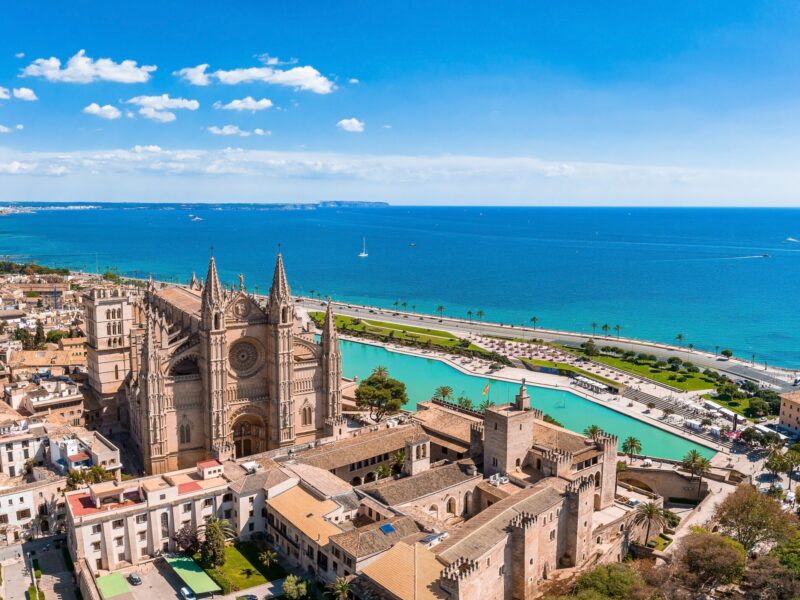 Aerial,View,Of,La,Seu,,The,Gothic,Medieval,Cathedral,Of
