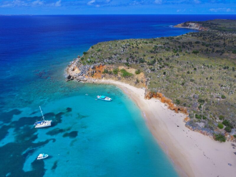 Drone,Photo,Of,Yachts,Anchored,In,Clear,Blue,Water,Off