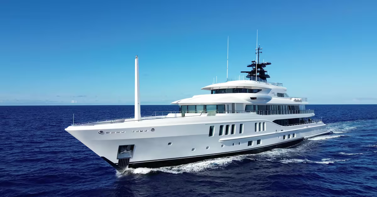 Running shot of 74m Amels superyacht Casino Royale