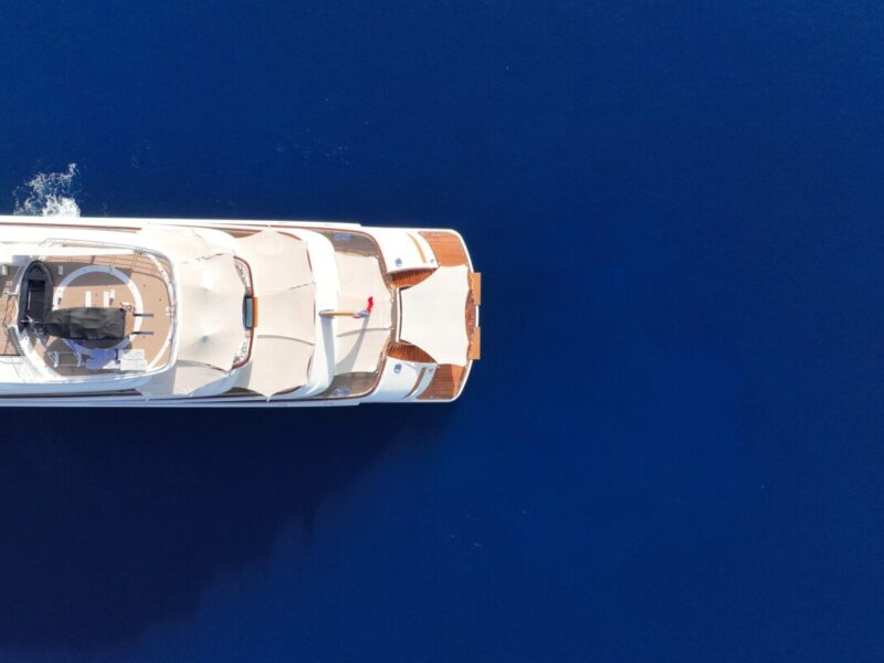 Aerial,Drone,Photo,Of,Latest,Technology,Modern,Mega,Yacht,With